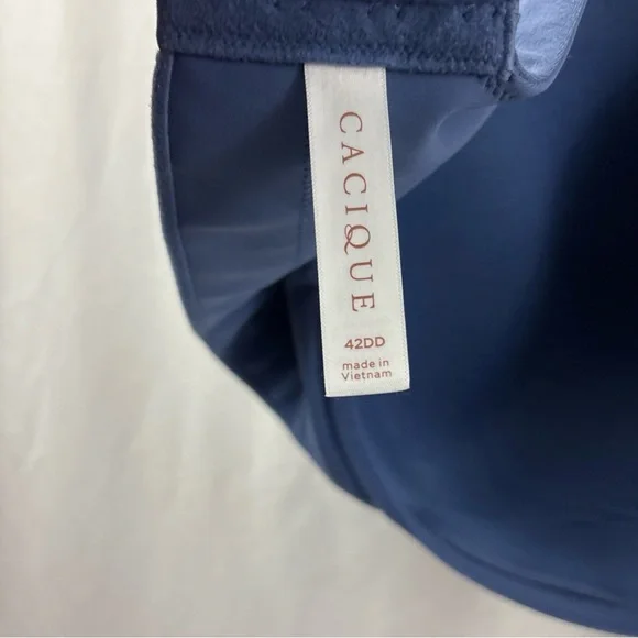 Cacique Back Smoother Lightly Lined Full Coverage Bra 42DD Blue - Picture 10 of 11